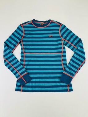 Kari Traa Merino Wool Base Layer Top Striped Medium Womens Outdoor Performance